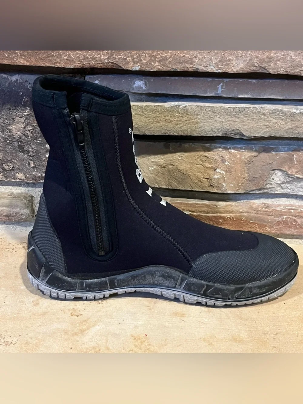 L.L. Bean Wet Suit Black Neoprene Zip Boots